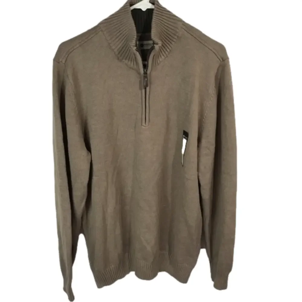 HAGGAA 1/4 zip Pullover Latte long sleeve Large